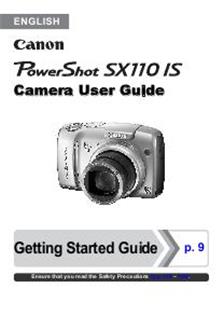 Canon PowerShot SX110 IS manual. Camera Instructions.